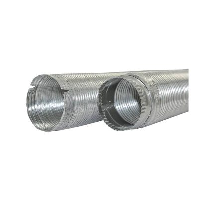 E-Z-Fasten 010150 Flexible Dryer Vent Pipe Male Snap-Lock, 4 in, 5 ft L, Aluminum