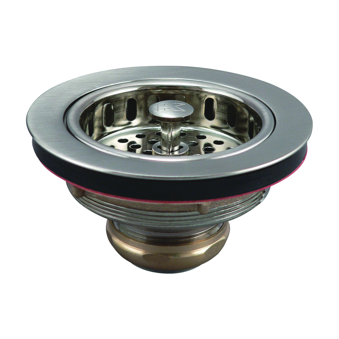 K5445DSBN Basket Strainer with Ground Joint Drop Post, 4.512 in Dia, Brass, Brushed Nickel, 3.321 in Mesh