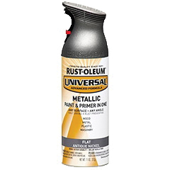 Universal 271474 Spray Paint, Flat/Metallic, Antique Nickel, 11 oz, Can
