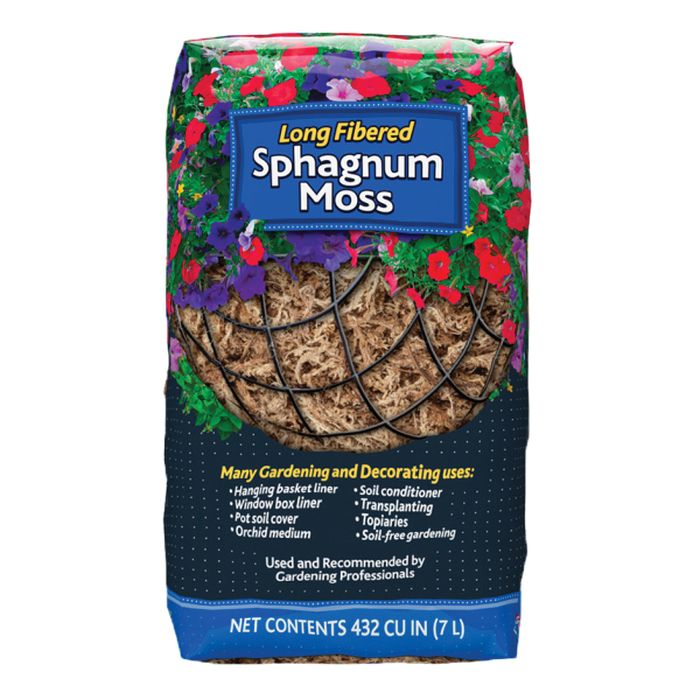 Sphagnum Moss, Mosser Lee, Natural, 432 cu-in Bag - 1