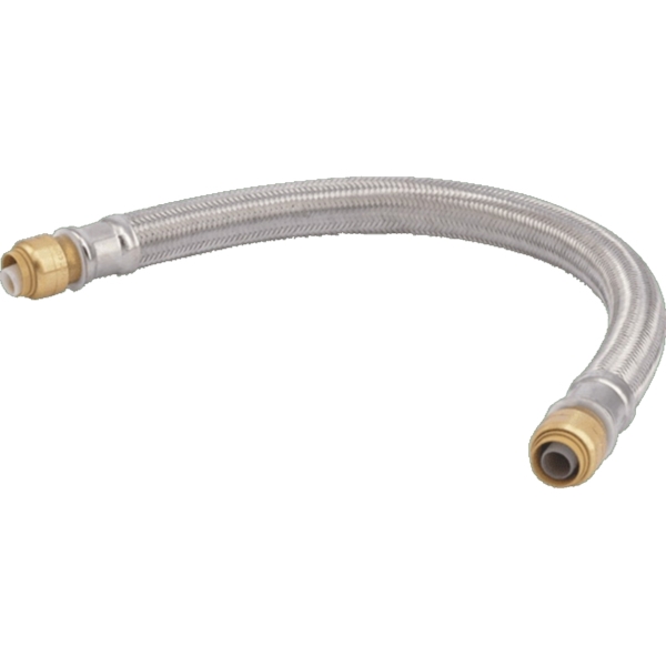 SharkBite U3008FX18LFCA Flexible Repair Coupling, 1/2 in, Push-Fit, Stainless Steel, 18 in L