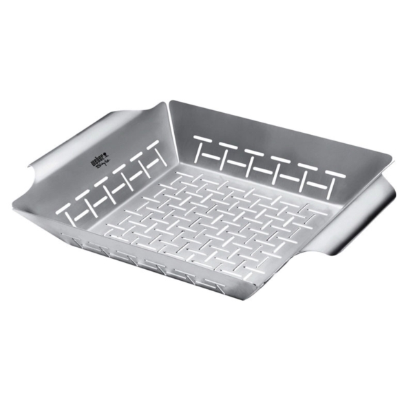 6434 Deluxe Grilling Basket, 13.8 in L, 11.8 in W, Stainless Steel