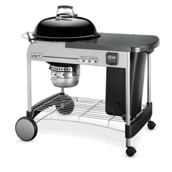 Weber Performer 15401001 Premium Charcoal Grill, 2 -Grate, 363 sq-in Primary Cooking Surface, Black, CharBin Storage
