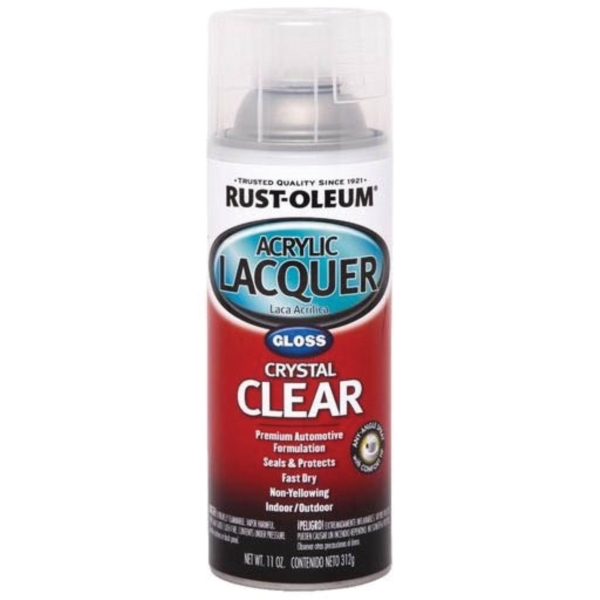 Rust-Oleum 253366 Acrylic Lacquer, Gloss, Clear, 12 oz, Aerosol Can