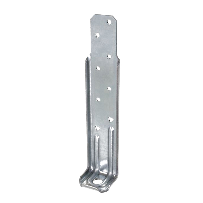 Simpson Strong-Tie DTT DTT1Z Deck Tension Tie, 7-1/8 in L, 1-1/2 in W, Steel, ZMAX, Fastening Method: Nail, Screw