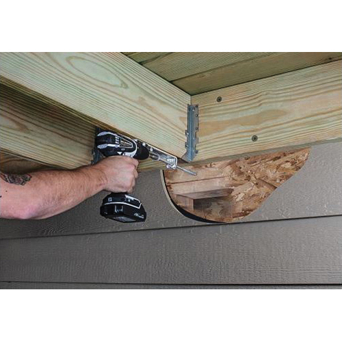 Simpson Strong-Tie DTT DTT1Z Deck Tension Tie, 7-1/8 in L, 1-1/2 in W, Steel, ZMAX, Fastening Method: Nail, Screw