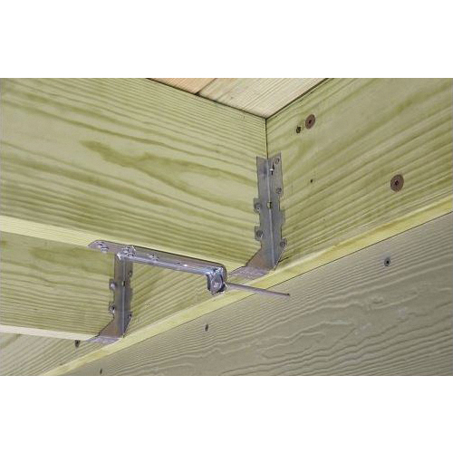 Simpson Strong-Tie DTT DTT1Z Deck Tension Tie, 7-1/8 in L, 1-1/2 in W, Steel, ZMAX, Fastening Method: Nail, Screw