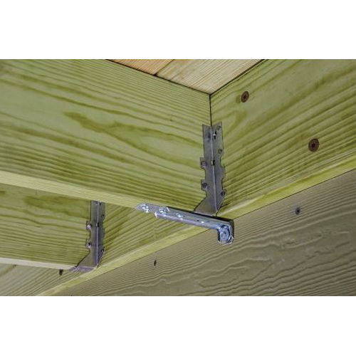 Simpson Strong-Tie DTT DTT1Z Deck Tension Tie, 7-1/8 in L, 1-1/2 in W, Steel, ZMAX, Fastening Method: Nail, Screw