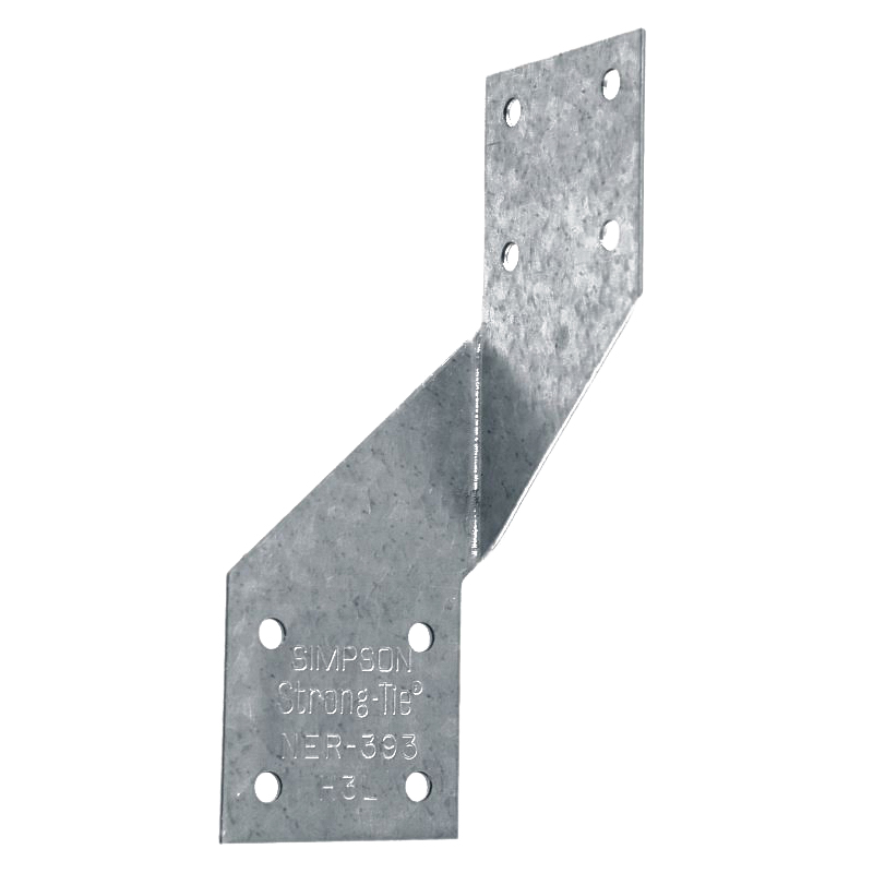 H3 Hurricane Tie, 4-5/8 in L, 1-9/16 in W, Steel, Galvanized, Fastening Method: Nail