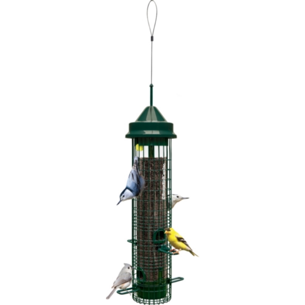 Squirrel Buster Classic 1015 Wild Bird Feeder, 20-5/8 in H, 2.4 lb, Metal/Plastic, Green - 1