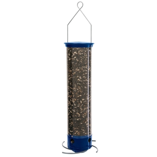 Droll Yankees YCPW-180M Whipper Bird Feeder, 28-1/2 in H, 5 lb, Polycarbonate, Clear/Evening Blue, Powder-Coated - 1