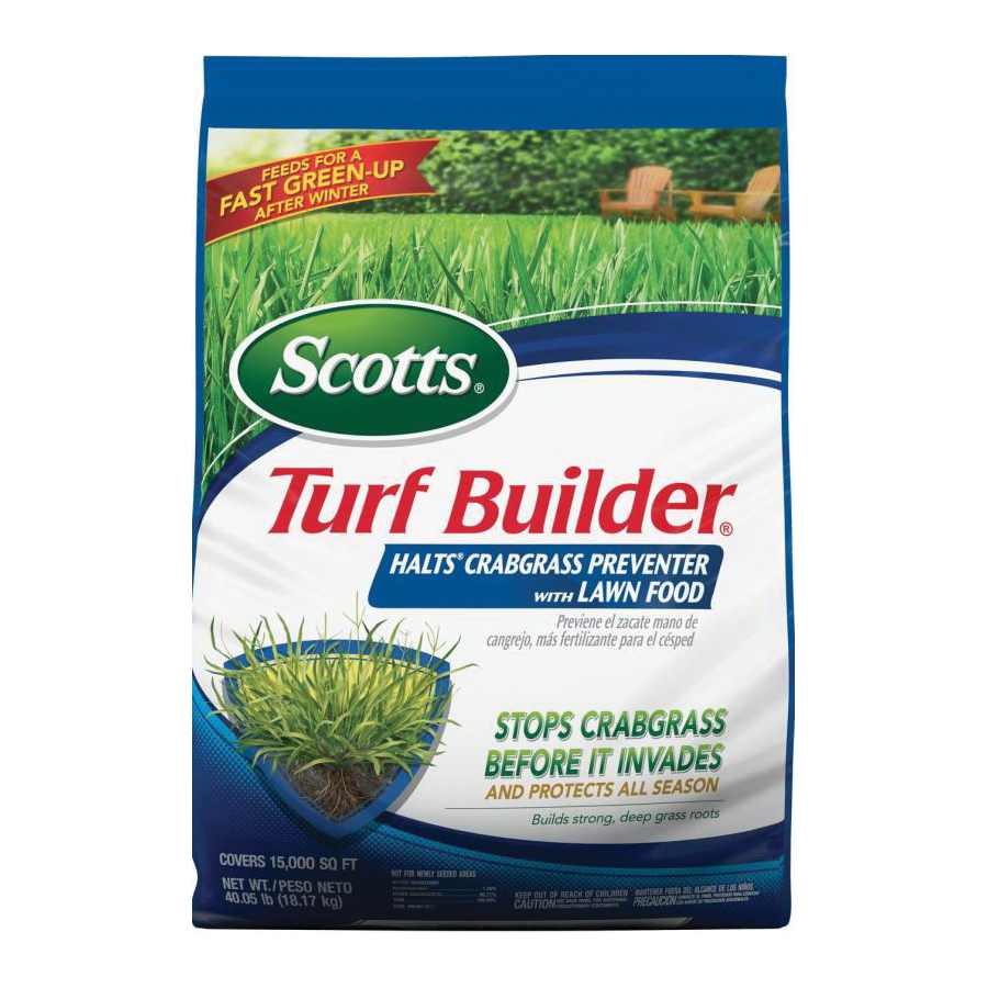 Turf Builder 31115 Halts Crabgrass Preventer with Lawn Food, 40.05 lb Bag, Solid, 30-0-4 N-P-K Ratio