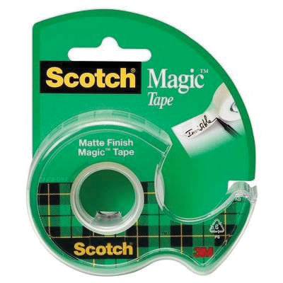 Magic 3105 Transparent Tape, 300 in L, 3/4 in W, Plastic Backing