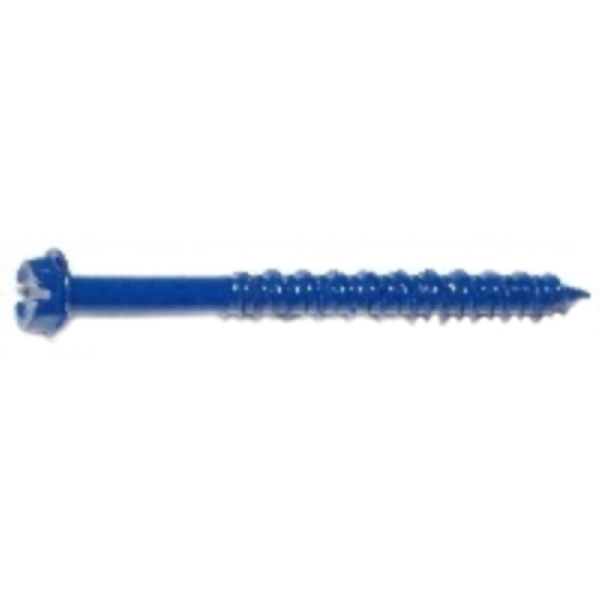 10527 Masonry Screw, 3/16 in Dia, 2-1/4 in L, Steel, Zinc