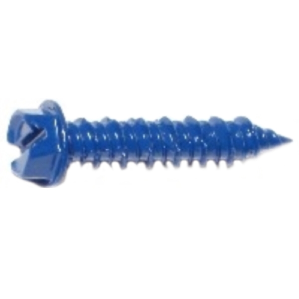 10530 Masonry Screw, 1/4 in Dia, 1-1/4 in L, Steel, 3/16 in Drill, 1/PK