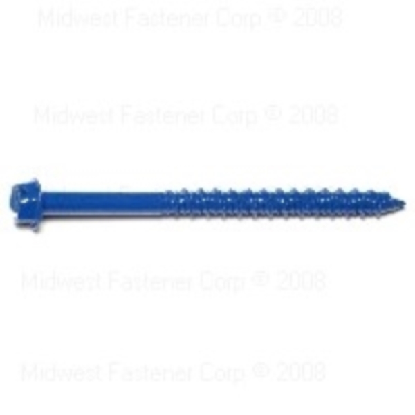 10534 Masonry Screw, 1/4 in Dia, 3-1/4 in L, Steel, 1/PK