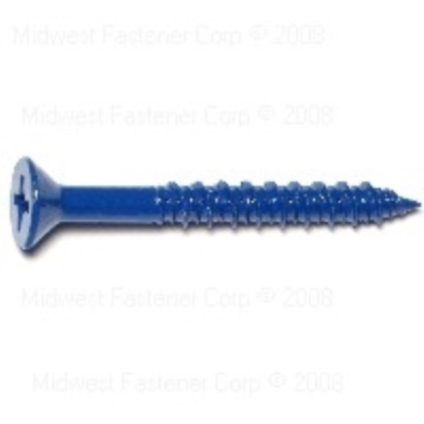 10542 Masonry Screw, 1/4 in Dia, 2-1/4 in L, Steel, 1/PK