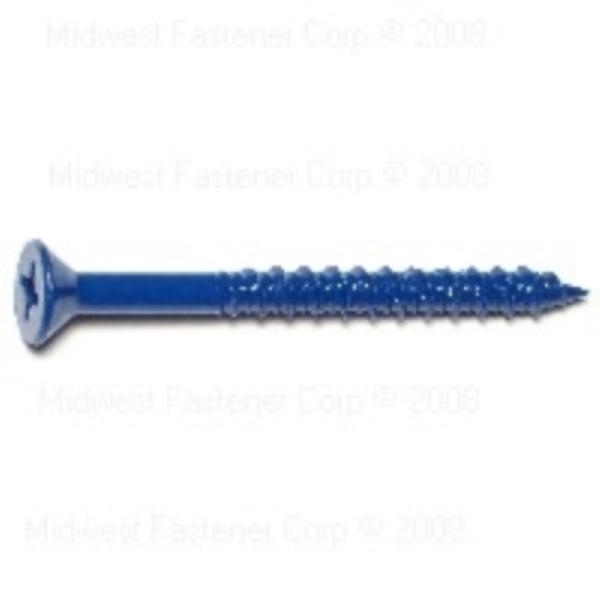10543 Masonry Screw, 1/4 in Dia, 2-3/4 in L, Steel, 1/PK