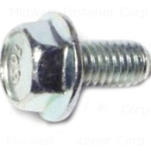 87266 JIS Flange Bolt, M6-1 Thread, 12 mm OAL, Steel, Zinc, Metric Measuring, Coarse Thread