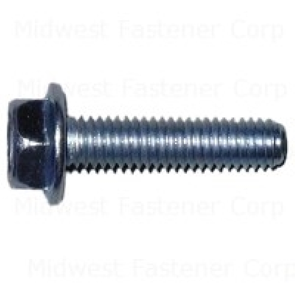 87269 JIS Flange Bolt, M6-1 Thread, 25 mm OAL, Steel, Zinc, Metric Measuring, Coarse Thread