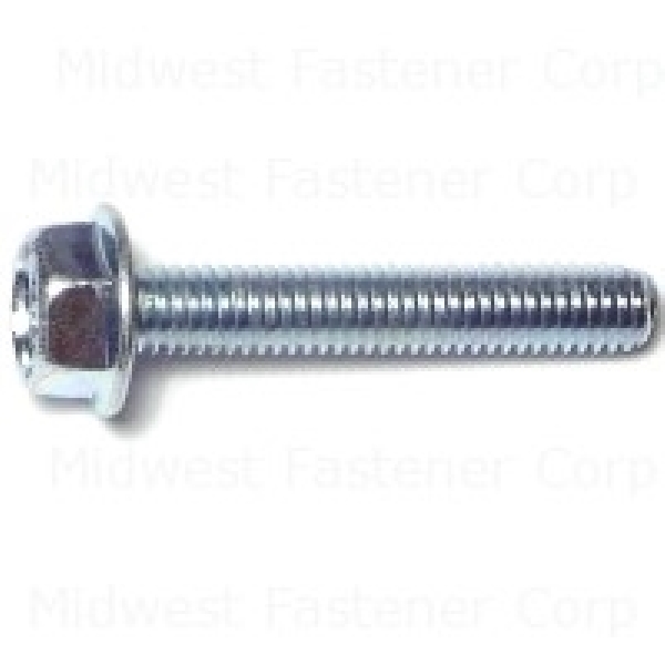 87271 JIS Flange Bolt, M6-1 Thread, 35 mm OAL, Steel, Zinc, Metric Measuring, Coarse Thread