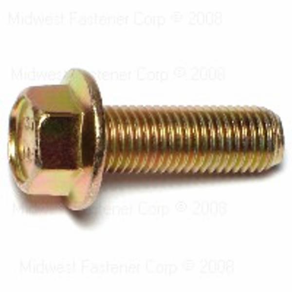 87577 Flange Bolt, M10-1.25 Thread, 30 mm OAL, 10.9 Grade, Steel, Zinc, Metric Measuring, Fine Thread, 4/PK