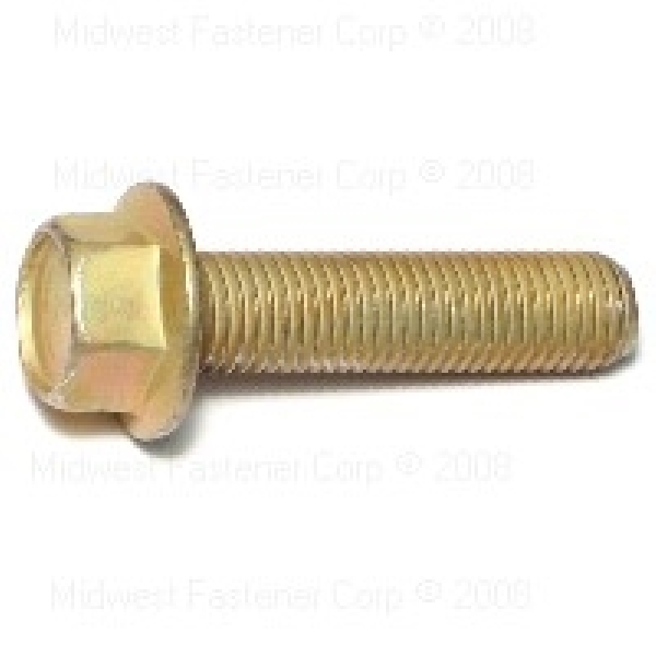 87578 Flange Bolt, M10-1.25 Thread, 40 mm OAL, 10.9 Grade, Steel, Zinc, Metric Measuring, Fine Thread