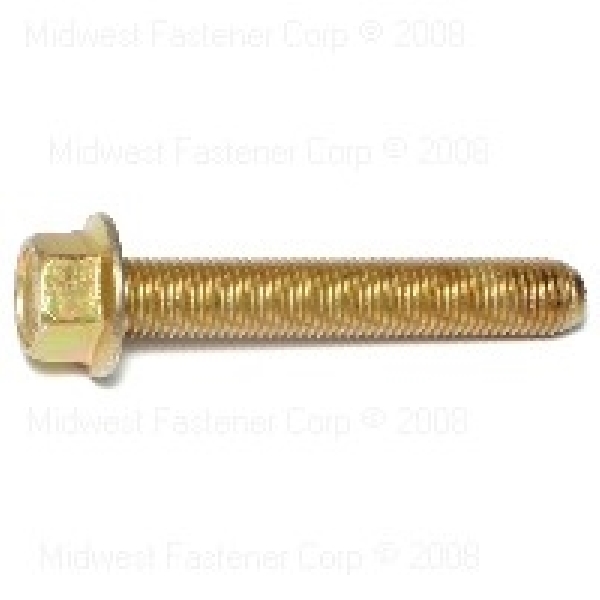 87580 Flange Bolt, M10-1.25 Thread, 60 mm OAL, 10.9 Grade, Steel, Zinc, Metric Measuring, Fine Thread