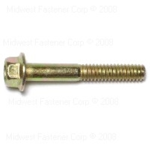 87811 Flange Bolt, 1/4-20 Thread, 1-3/4 in OAL, 8 Grade, Steel, Zinc, SAE Measuring, Coarse Thread