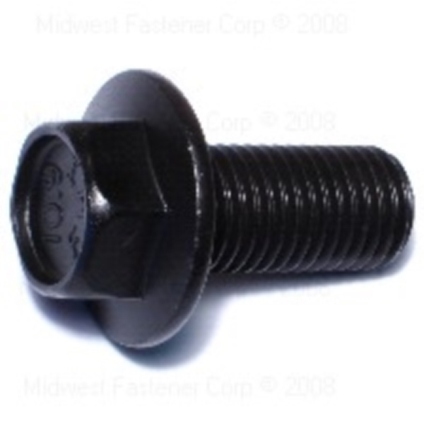 88304 Flange Bolt, M16-2 Thread, 35 mm OAL, Steel, Black Phosphate, Metric Measuring, Coarse Thread