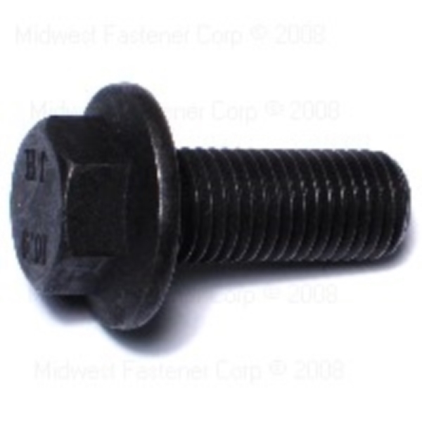 88305 Flange Bolt, M16-2 Thread, 40 mm OAL, Steel, Black Phosphate, Metric Measuring, Coarse Thread