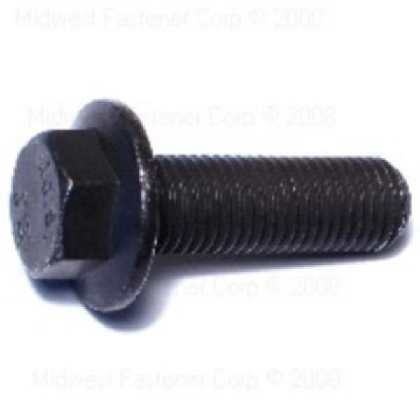 88307 Flange Bolt, M16-2 Thread, 50 mm OAL, Steel, Black Phosphate, Metric Measuring, Coarse Thread