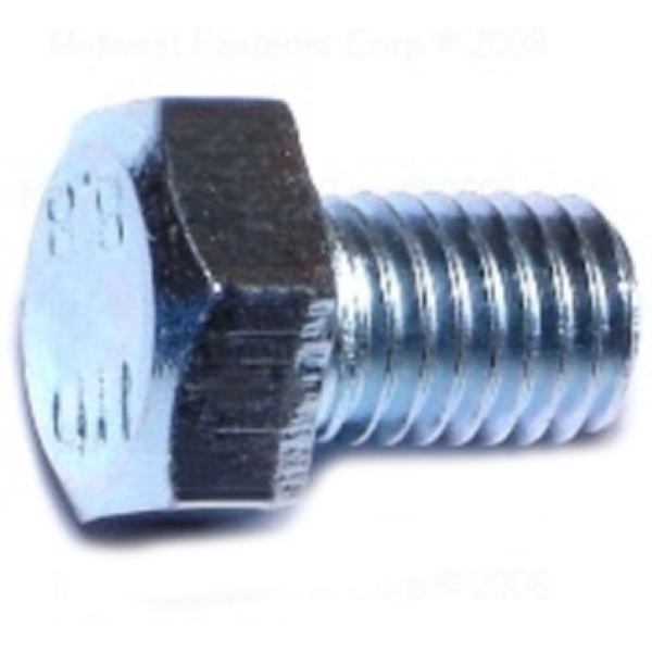 82621 Hex Cap Screw, M7-1 Thread, 10 mm OAL, 8.8 Grade, Steel, Zinc, Metric Measuring, Coarse Thread