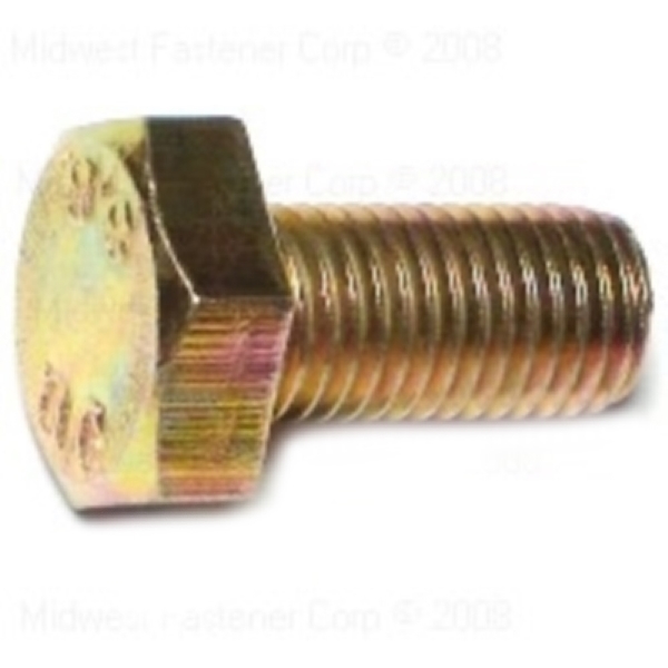 84962 Hex Cap Screw, M10-1.25 Thread, 20 mm OAL, 8.8 Grade, Steel, Zinc, Metric Measuring, Fine Thread