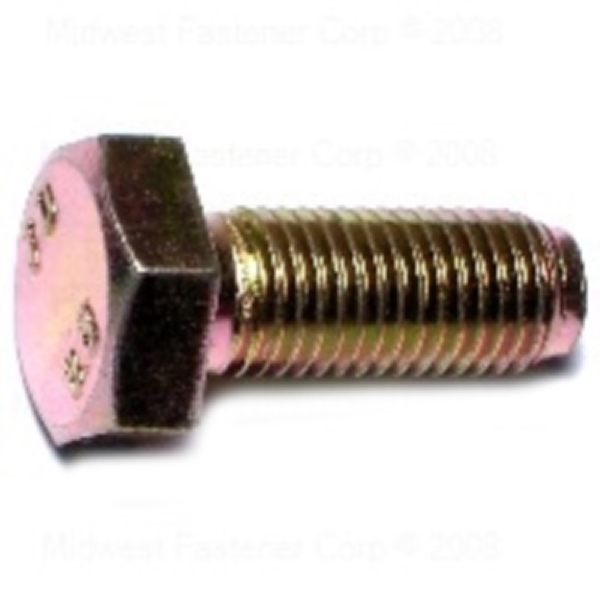 84963 Hex Cap Screw, M10-1.25 Thread, 25 mm OAL, 8.8 Grade, Steel, Zinc, Metric Measuring, Fine Thread