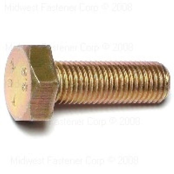 84964 Hex Cap Screw, M10-1.25 Thread, 30 mm OAL, 8.8 Grade, Steel, Zinc, Metric Measuring, Fine Thread