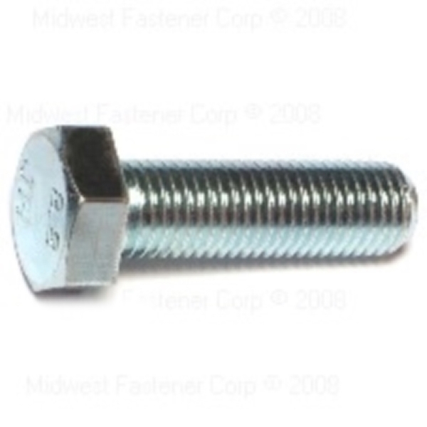 86563 Hex Cap Screw, M12-1.5 Thread, 40 mm OAL, 8.8 Grade, Steel, Zinc, Metric Measuring, Fine Thread