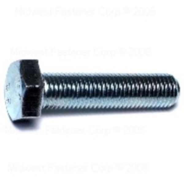 86564 Hex Cap Screw, M12-1.5 Thread, 50 mm OAL, 8.8 Grade, Steel, Zinc, Metric Measuring, Fine Thread