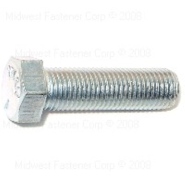 80044 Hex Cap Screw, 7/16-20 Thread, 1-1/2 in OAL, 5 Grade, Steel, Zinc, SAE Measuring, Fine Thread, 8/PK