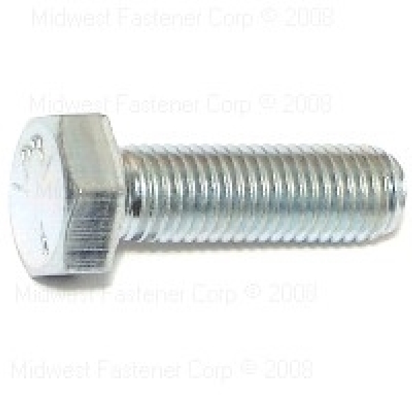 80172 Hex Cap Screw, 5/16-24 Thread, 1 in OAL, 5 Grade, Steel, Zinc, SAE Measuring, Fine Thread, 10/PK