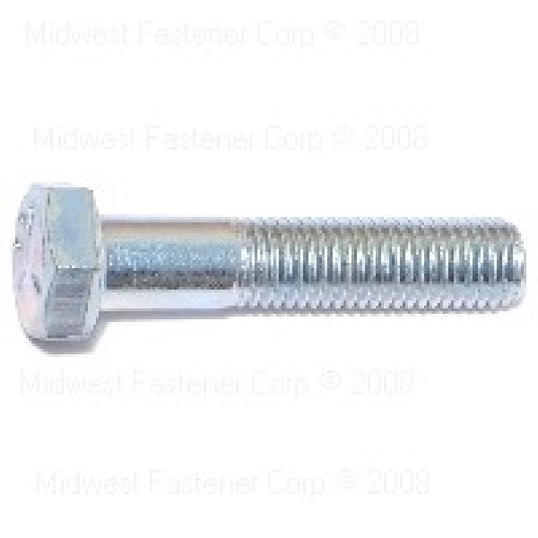 80174 Hex Cap Screw, 5/16-24 Thread, 1-1/2 in OAL, 5 Grade, Steel, Zinc, SAE Measuring, Fine Thread, 8/PK