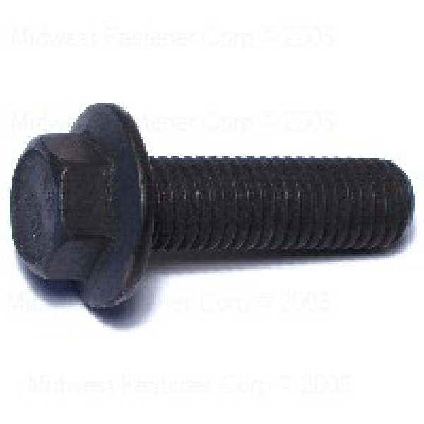 88292 Flange Bolt, M12-1.75 Thread, 40 mm OAL, 10.9 Grade, Steel, Black Phosphate, Metric Measuring, 5/PK