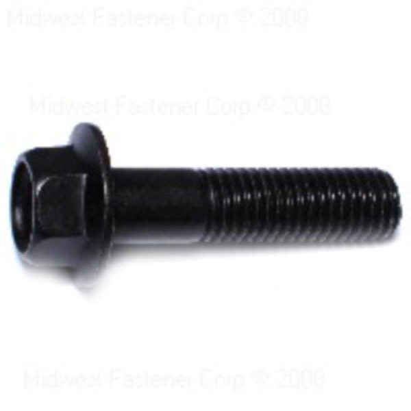 88293 Flange Bolt, M12-1.75 Thread, 50 mm OAL, 10.9 Grade, Steel, Black Phosphate, Metric Measuring, 5/PK