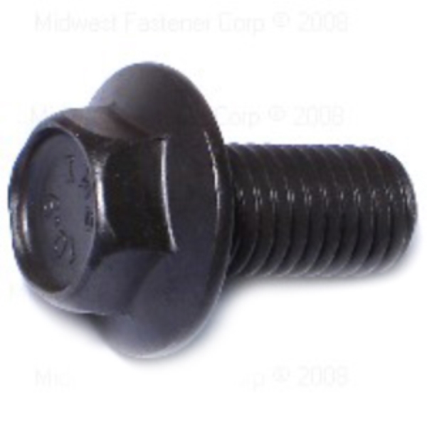 88298 Flange Bolt, M14-2 Thread, 40 mm OAL, 10.9 Grade, Steel, Black Phosphate, Metric Measuring