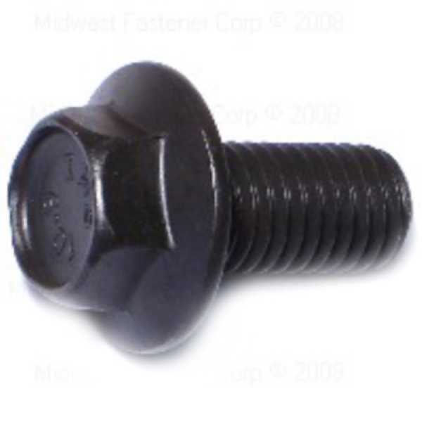 88289 Flange Bolt, M12-1.75 Thread, 25 mm OAL, 10.9 Grade, Steel, Black Phosphate, Metric Measuring, 6/PK