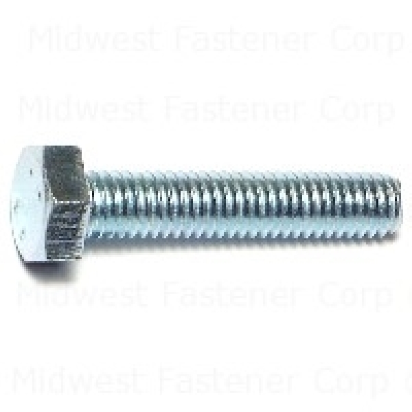 81516 Hex Cap Screw, M6-1 Thread, 30 mm OAL, Steel, Zinc, Coarse Thread