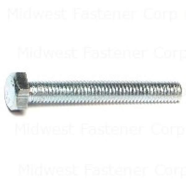 81517 Hex Cap Screw, M6-1 Thread, 45 mm OAL, Steel, Zinc, Coarse Thread