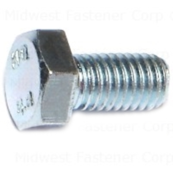 81521 Hex Cap Screw, M8-1.25 Thread, 16 mm OAL, Steel, Zinc, Coarse Thread