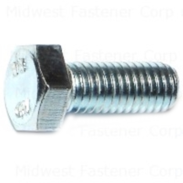 81522 Hex Cap Screw, M8-1.25 Thread, 20 mm OAL, Steel, Zinc, Coarse Thread