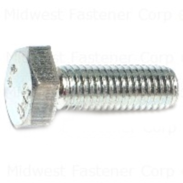 81533 Hex Cap Screw, M10-1.5 Thread, 30 mm OAL, Steel, Zinc, Coarse Thread